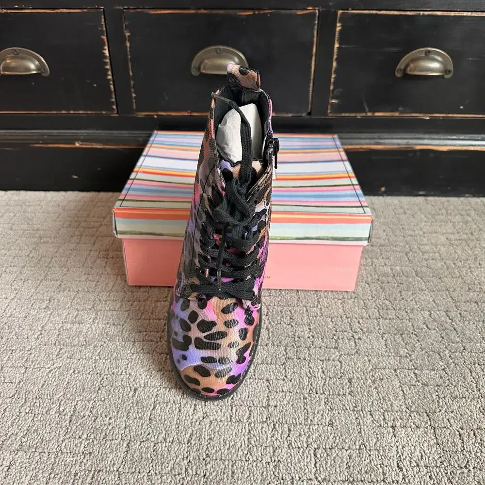 MIA Girls 3M Guiletta Combat Boots Multi Leopard New
